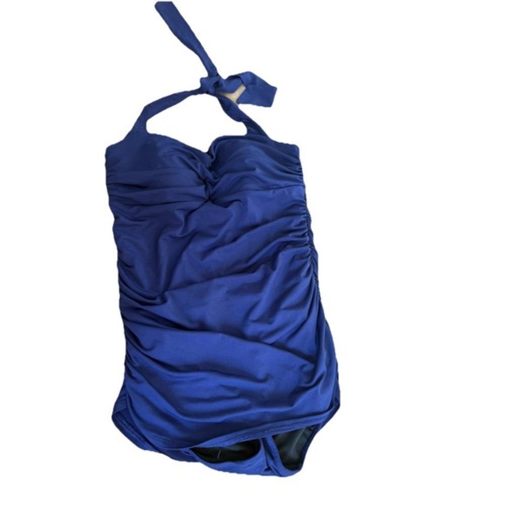 Lands' End‎ One Piece Swimsuit Size 10 Women's Tummy Control Blue